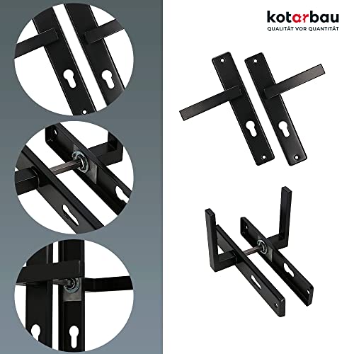 KOTARBAU® Handle Set PZ 72 mm Long Plate Black with Square and Mounting Screws - Image 3