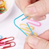 Büroklammern, mittlere und Jumbo-Büroklammern, langlebig und rostfrei, beschichtete große Büroklammern ideal für die Organisation von Dokumenten in der Schule (mehrfarbig)