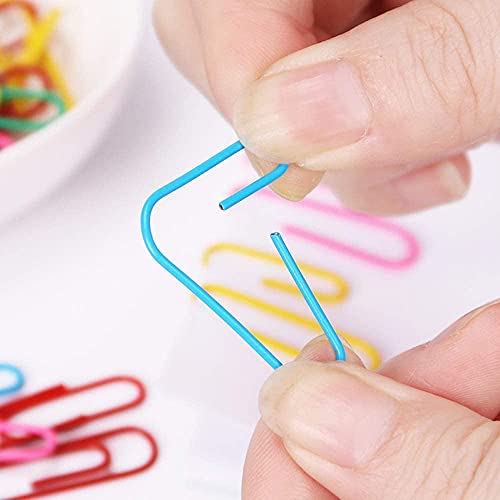 Vinaco Paper Clips Colorful, Medium and Jumbo（1.3 inch & 2 inch） Paper Clips, Durable and Rustproof, Coated Large Paperclips Great for Office School Document Organizing (Multicolor image 4