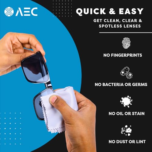 Image of AEC ClearPro Ultra Premium Microfiber Cleaning Cloth for Mobile Screen, Camera Lens, Glasses, Laptop, Tablet & Monitor | Lint-Free, Washable | 12 x 12 Inch (Gray, Pack of 1)