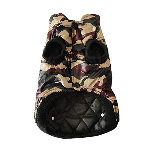 SEYMM Winter Dog Jacket Pet Cat Camouflage Jacket Dog Coat Warm Cotton Dog Clothes Battle Fatigues (Size : M)