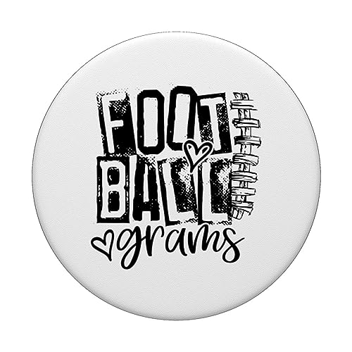 Football Grams laces Heart Trending Pride Cute Grunge PopSockets Swappable PopGrip, Black - Image 3