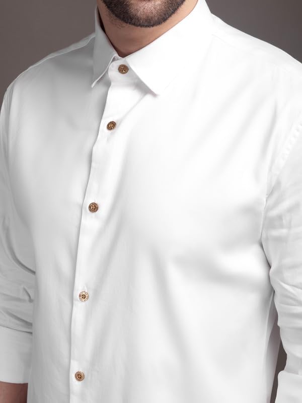 Image of The Stripp & Co Men's Full Sleeve Cotton Solid Shirt | Regular Fit Casual | Soft & Breathable Fabric | Button-Down Collared Formal,& Office Wear | Everyday Shirt | Sizes M to 2XL