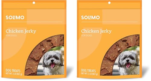 Image of Amazon Brand - Solimo Chicken Jerky Dog Treats, 2 pounds (Packaging May (Pack of 2)