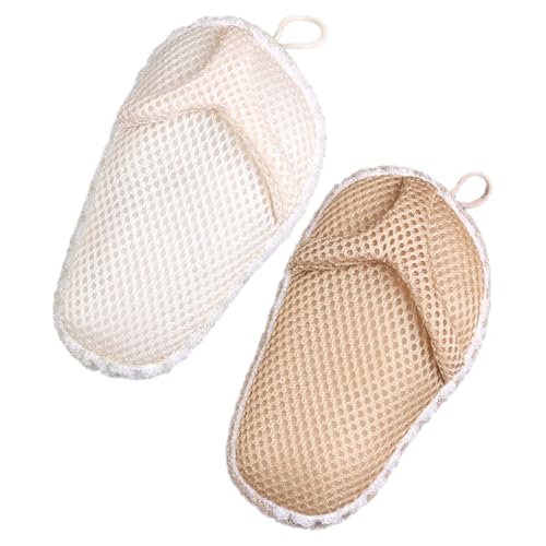 WOFASHPURET 2Pcs Exfoliating Bath Towel Handheld Body Scrubber with Finger Slots Quick Drying Shower Washcloth for Skin Exfoliation and Comfortable Use