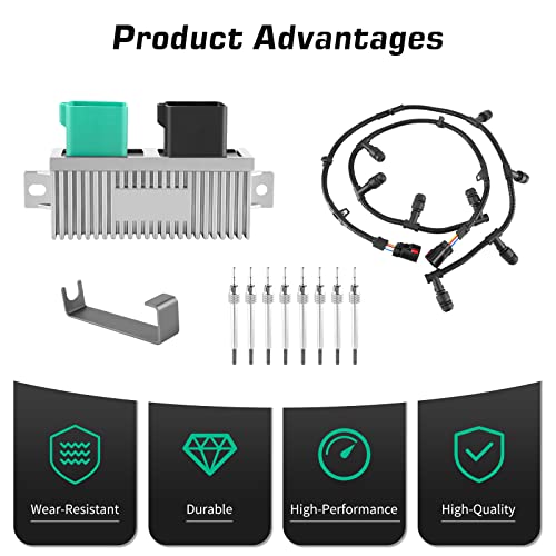 Ewlsac Glow Plug Control Module Switch And Glow Plug Harness With 8 Pcs Glow Plugs For Ford E350 F250 F350 F450 F550 Super Duty E350 Club Wagon E450 Super Duty Excursion Yc3Z-12B533-Aa 5C3Z-12A690-A #TOP1
