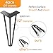 ZEKOO Hairpin Table Legs Metal Set of 4 18 Inch/45CM Max Support 350lbs with Protector Feet Mid-Century Modern Style for Furniture Legs, Coffee Table Legs, Bench Legs, Chair Legs
