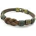 KONOV Mens Leather Rope Bracelet, Tribal Braided Infinity Symbol Cuff Bangle, Brown Gold
