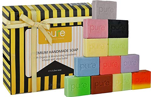 Gift Set Aromatherapy Soap! 12 Handmade Soap Bars. Artisan Soap Bars Family Pack for Men Women & Kids! Cold Process Soap Bars in Luxury Gift Box! Deluxe Soap - Natural Body & Face Soap!