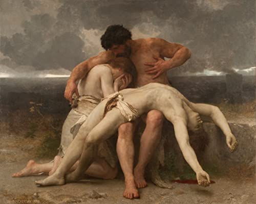 Affiche Toile Au bord du ruisseau Bouguereau 60x90cm pour décoration