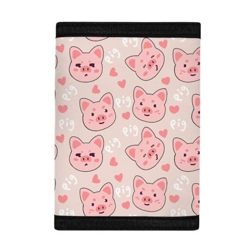 INSTANTARTS Pigs Canvas Wallet Girl's Tri-fold Money Bag Portable Clutch Coin Purse Coin Storage Bag3