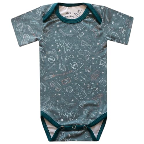 Image of Copper Pearl Short Sleeve Bodysuit Baby: Ultra Soft Bodysuits for Newborns, Boys, Girls, and Infants - Stylish, Comfortable, Overlap Shoulders, Premium Knit Fabric - Hogwarts™, 18-24 Months