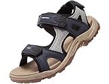 CAMEL CROWN Sandálias esportivas femininas confortáveis à prova d'água para caminhadas, praia, água com suporte de arco, Azul, cinza, 35