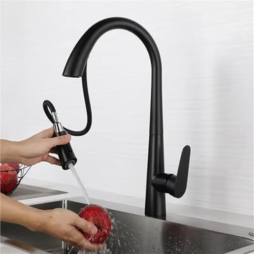 Grifo de cocina extraíble monomando gris plomo para fregadero lavabo agua fría y caliente 8