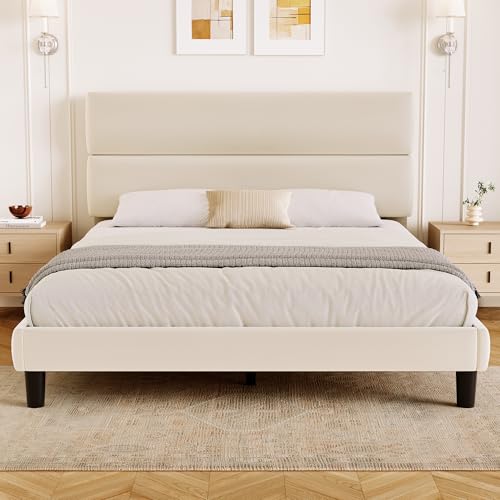 GRUSIGN Queen Velvet Bed Frame
