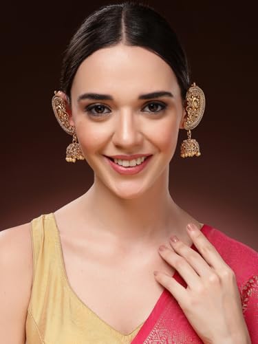 Image of Shining Diva Fashion Stylish Traditional Fancy Pearl Gold Plated Jhumki Earrings For Women and Girls (16949er)
