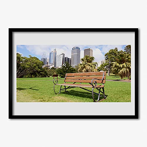 Photo cadre en MDF 70x50 cm pour habiller un mur vide de salon avec paysage parc et nature