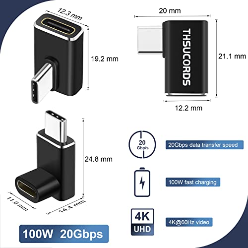 Thsucords Right Angle USB C Extension Adapter 2 Pack - Image 3
