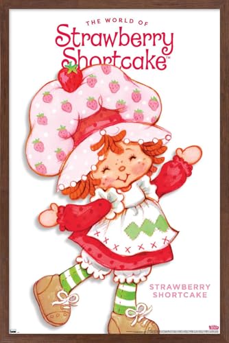 Trends International The World of Strawberry Shortcake - The World of Strawberry Shortcake Feature Series Wall Poster, 22.4L x 14.7W, Mahogany Framed Version