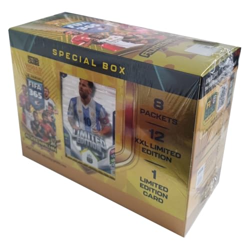 Fußball Trading Cards 2026 | Adrenalyn XL Special Box | Messi Limited Edition & 12 XXL Nationalspieler Karten | 6 Booster Packs | Trading Cards Serie 2026