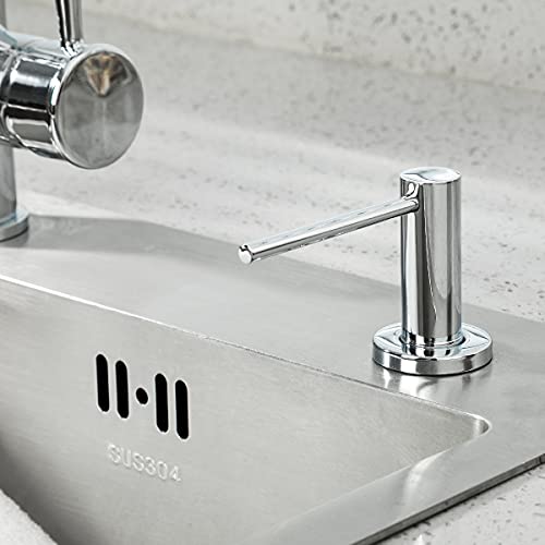 Image of Soap Dispenser for Kitchen Sink Polished Chrome GAPPO Stainless Steel Countertop Pump Hand Lotion Built in Bottlend Lotion Built in Bottle