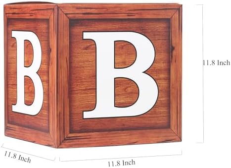 Baby balloon box,with 4 PCS wood grain balloon boxes with letters, used for baby shower, birthday party gender revealing decoration. image 4