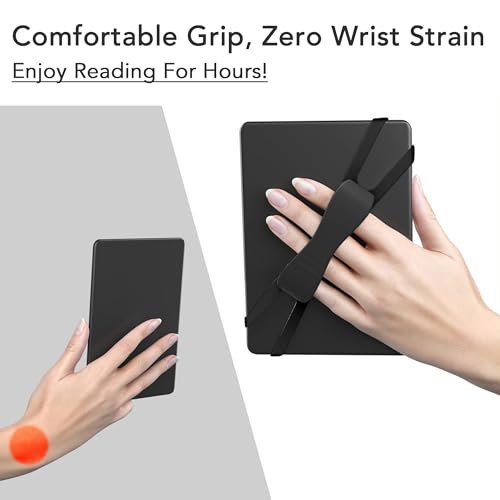 image for SEPTBEAM Ergonomic Silicone Hand Strap Holder for Kindle and Teblets -