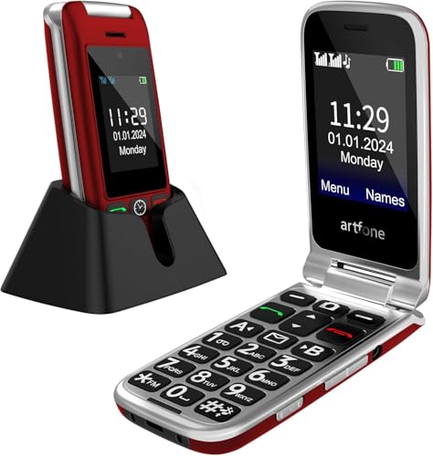 artfone G6 Pro Red - 4G LTE Flip Phone Unlcoked丨Cell...