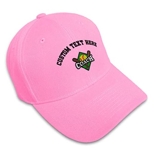 Custom Baseball Cap Sport Softball Coach Logo Embroidery Acrylic Hats for Men & Women Strap Closure Soft Pink Personalized Text Here