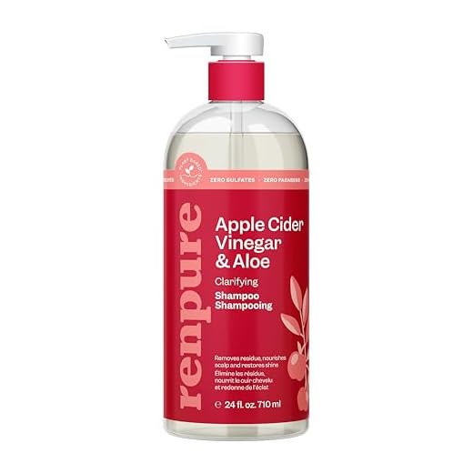RENPURE Apple Cider Vinegar & Aloe Clarifying Shampoo, Dull Hair, 24oz