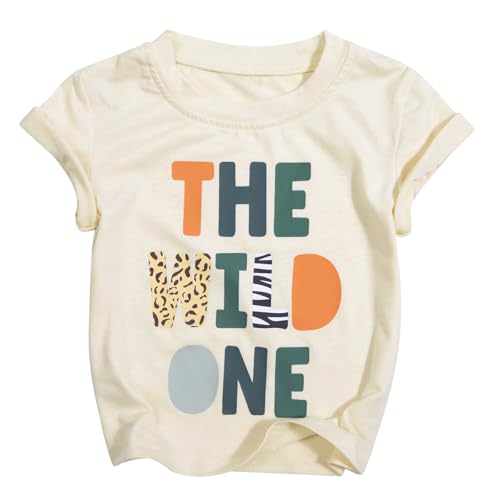 Image of Family Trips Matching Shirts : Wild One Print Tee Safari Animal Theme Parent-Child Outfit