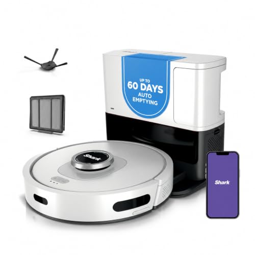 Shark AI Ultra Robot Vacuum, 60-Day Self-Emptying Base, Black, AV2511AE | Matrix Clean Navigation for Carpet, Hard Floors & Pet Hair, HEPA, Powerful Suction, Anti-Hair Wrap, LiDAR Mapping, Wi-Fi