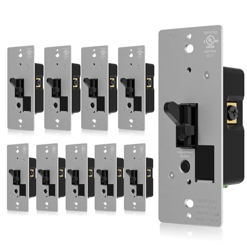 Image of AIDA Toggle Slide Dimmer Switch for Dimmable LED Light /CFL /Incandescent 600 Watt max, Single-Pole or 3-Way, Rocker On /Off Wall Switch with Dimmer Slider, Wall Plate NOT Included, UL, Black, 10 Pack