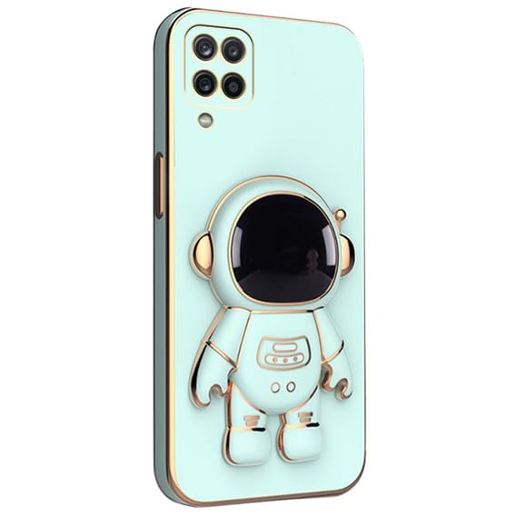 Image of Silicone For Samsung Galaxy Case Cute 3D Astronaut Stand Design Camera Protection Shockproof Soft Back Cover (For Samsung Galaxy M33 5G,White)