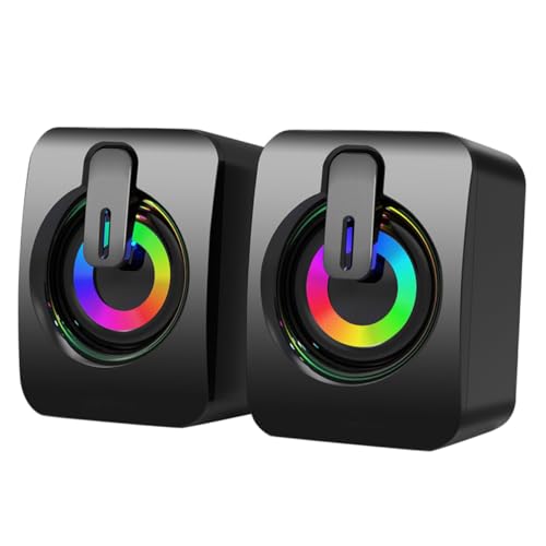 Altavoces para PC con cable USB LALAFINA y mini subwoofer portátil para el ordenador de casa