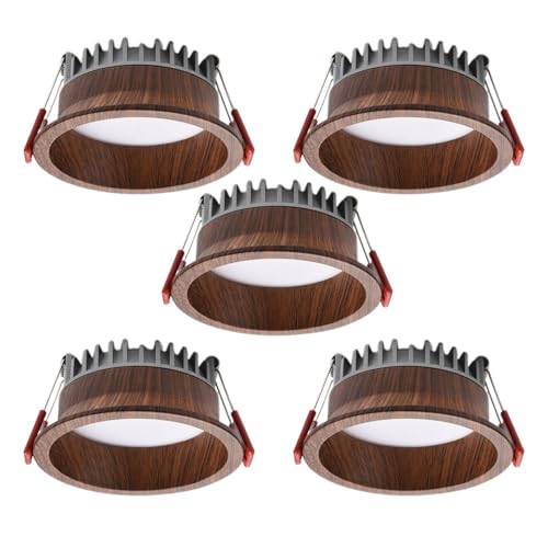 WLBHWL Creative Wood Grain LED Recessed Ceiling Light Aluminum 7W/12W LED Recessed Downlight for Hotel Restaurant Home Lighting Ultra-Thin Panel Light Fashion