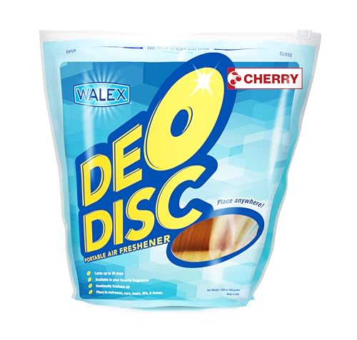 Image of Walex Deo-Disc Commercial Air Freshener Disc - Cherry Scent, 100-Pack