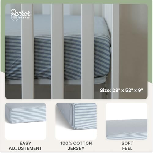 Image of Parker Baby Soft & Durable Fitted Baby Crib Sheets | Snug Fit for Standard Crib Mattresses | Machine Washable, Fade-Resistant & Modern Nursery Designs