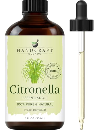 Handcraft Blends Citronella Essential Oil 1 Fl Oz 100% Pure and Natural Premium Grade Essential Oil for Diffuser and Aromatherapy Skin Massage Candle and Soap Making Fragrance
