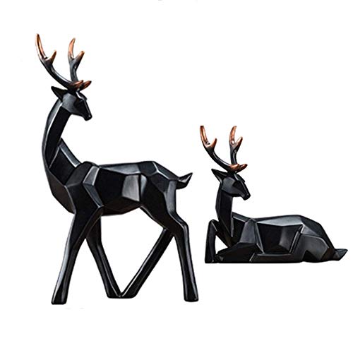 Statue de cerf décoration de salon moderne et bureau pour ambiance cosy lot de 2