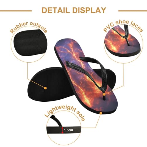 Lightning Clouds Blue Flip Flops for Beach Thong Sandals Anti-slip Lightweight Beach Slippers for Summer Outdoor Travel3