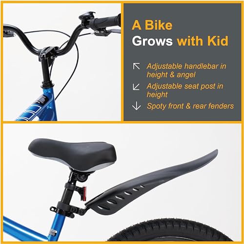 Image of RoyalBaby Bicycle for Kids Cycle for 6-10 Years Boys & Girls 20 Inch | Training Wheels | Adjustable Seat | 1 Year Warranty | Pink