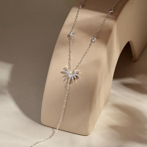 chesky 14k gold platedsilver long necklaces for womenlariat necklace dainty statement prom necklace rosary cross sun drop pendant jewelry gifts