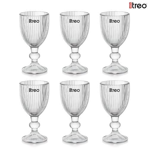 Image of Treo by Milton Victoria Shot Glasses I Set of 6 (65 ml) | Elegant Fluted mini Glasses with Geometric Design for Shots, mocktails, tasters & Parties