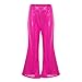 18-24 Months Girls Casual Pants Sequin Glitter Dance Party Carnival Flare Casua Bell Bottoms Elastic Waist Fashion Lounge Pants Hot Pink