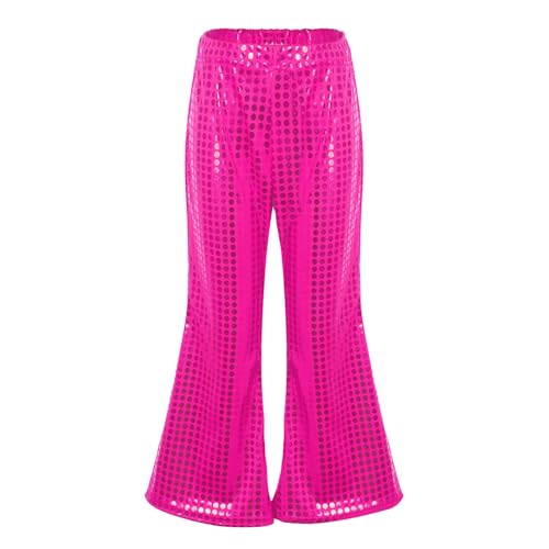 Generisch Pantalones de entrenamiento para niños y niñas, pantalones festivos largos para niños, pantalones de danza, pierna ancha, pantalones de jazz de cintura alta, pantalones de traje para fiestas