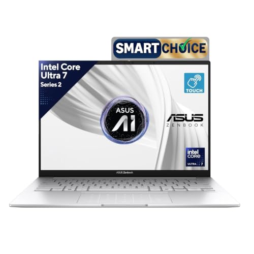 Image of ASUS Zenbook 14,Smartchoice,Intel Core Ultra 7 (Series 2),32GB,1TB,3K OLED Touch Screen,14,120Hz,Windows 11,M365 Basic (1Y),Office Home 2024,Foggy Silver,1.28 kg, UX3405CA-PZ348WS, Thin & Light