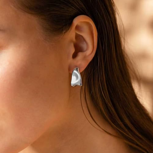 Image of SHERLOVE Chunky Knot Gold Earrings Women Statement Drop Dangle Earrings | 14K Gold Plated Hypoallergenic Lightweight,Trendy Dainty Elegant Cute,Women Gold Jewelry Fashion Accessories Gifts