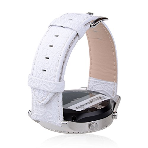 Thankscase For Samsung Galaxy Watch 3 45Mm Band, Galaxy Watch 46Mm Band, Gear S3 Classic/Frontier Band, Genuine Leather Wrist Strap Replacement With Embossed Pattern For Galaxy Watch 3 (Snow White) #TOP5