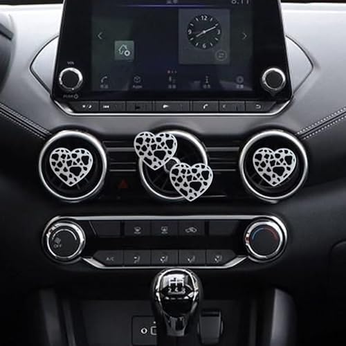 Image of 4 Pcs Cow Print Heart Air Vent Clips, Car Air Fresheners Vent Clips, Long Lasting Car Diffuser Vent Clip Car Interior Decor Charm Decoration for Women Girls, Automotive Air Fresheners